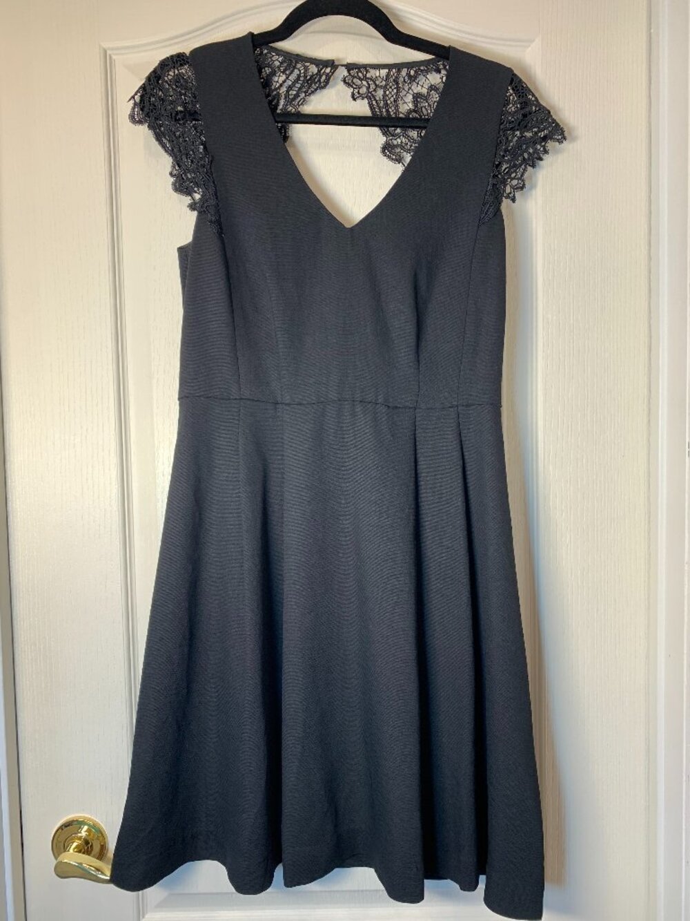RW&CO‎ Little Black Dress Lace Back Fit & Flare Cocktail Party Dress Size 6